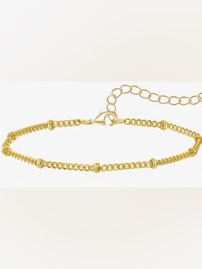 #123 Gold Beaded Chain Bracelet